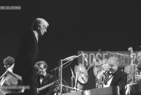 MESTRE 1980 MANIFESTAZIONE MESTRE JAZZ 80 © ARCHIVIO Graziano Arici/Rosebud2  MUSICA JAZZ DIRETTORE DORCHESTRA E PIANISTA GIL EVANS