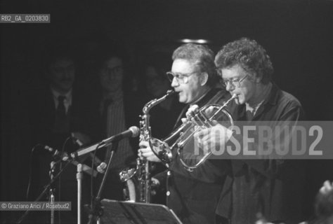 MESTRE 1980 MANIFESTAZIONE MESTRE JAZZ 80 © ARCHIVIO Graziano Arici/Rosebud2  MUSICA JAZZ SASSOFONISTA LEE KONITZ E ACK VAN ROOYEN