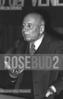 VENEZIA 1977 PRIMO PIANO GIULIANO PAJETTA © ARCHIVIO Graziano Arici/Rosebud2  CONGRESSO INCONTRO PARTITO COMUNISTA PCI POLITICO GIULIANO PAJETTA