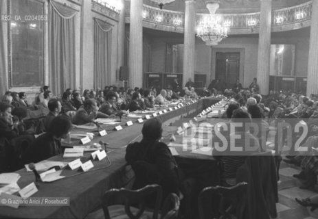 VENEZIA 1977 CONVEGNO STORIA BIENNALE IL DISSENSO CULTURALE © ARCHIVIO Graziano Arici/Rosebud2  LIBERTA’ E SOCIALISMO MOVIMENTI STORICI DEL DISSENSO SALA NAPOLEONICA MUSEO CORRER SAN MARCO