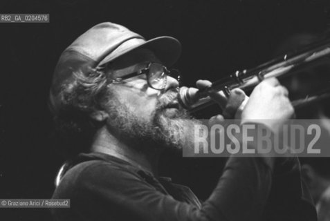 MESTRE 1980 MANIFESTAZIONE MESTRE JAZZ 80 JAZZISTA ROSWELL RUDD  © ARCHIVIO Graziano Arici/Rosebud2  MUSICA BLACK LOVE CALL