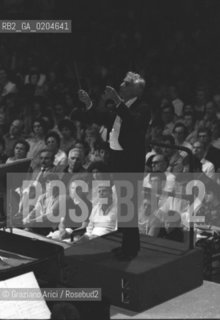 VENEZIA 1982 COMPOSITORE DIRETTORE D’ORCHESTRA PIANISTA LEONARD BERNSTEIN © ARCHIVIO Graziano Arici/Rosebud2  TEATRO LA FENICE MUSICA