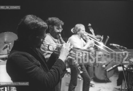 MESTRE 1980 MANIFESTAZIONE MESTRE JAZZ 80 QUARTETTO JAZZISTI PAUL RUTHERFORD KENNY WHELEER BARRY GUY EVAN PARKER   © ARCHIVIO Graziano Arici/Rosebud2  MUSICA