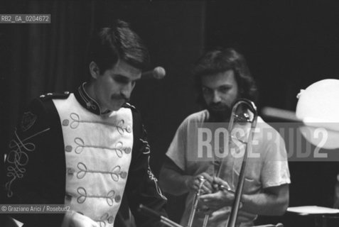 VENEZIA1980 MANIFESTAZIONE MESTRE JAZZ 80 JAZZISTA DANILO TERENZI E TOMMASO VITTORINI © ARCHIVIO Graziano Arici/Rosebud2  MUSICA BRASS BAND  TEATRO GOLDONI