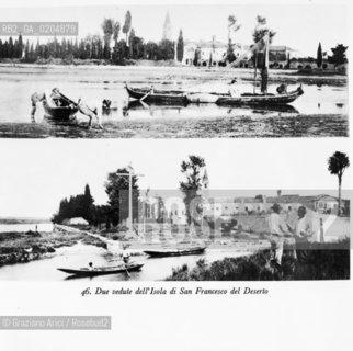 VENEZIA 1980 DUE VEDUTE DELLISOLA DI SAN FRANCESCA DEL DESERTO © ARCHIVIO Graziano Arici/Rosebud2  FOTOGRAFIE VENEZIA 1800