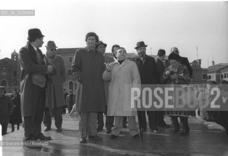 VENEZIA 1981 SINDACO MARIO RIGO E CONTE GIROLAMO MARCELLO © ARCHIVIO Graziano Arici/Rosebud2  INAUGURAZIONE MUSEO MOSTRA MERLETTI A BURANO