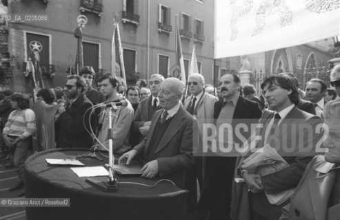 VENEZIA 1981 POLITICO GIANCARLO PAJETTA © ARCHIVIO Graziano Arici/Rosebud2  POLITICA MANIFESTAZIONE PER LA PACE PCI PARTITO COMUNISTA