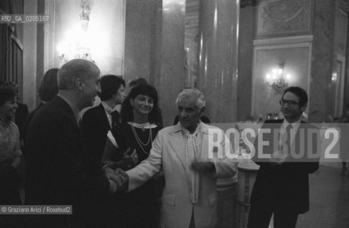 VENEZIA 1982 COMPOSITORE DIRETTORE D’ORCHESTRA PIANISTA LEONARD BERNSTEIN © ARCHIVIO Graziano Arici/Rosebud2  TEATRO LA FENICE MUSICA