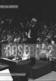 VENEZIA 1982 COMPOSITORE DIRETTORE D’ORCHESTRA PIANISTA LEONARD BERNSTEIN © ARCHIVIO Graziano Arici/Rosebud2  TEATRO LA FENICE MUSICA