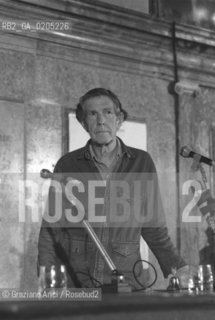 VENEZIA 1982 COMPOSITORE JOHN CAGE © ARCHIVIO Graziano Arici/Rosebud2  BIENNALE MUSICA 82 ATENEO VENETO LEZIONE