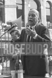 VENEZIA 1983 GIORGIO ALMIRANTE © ARCHIVIO Graziano Arici/Rosebud2  COMIZIO POLITICA CAMPO SAN BORTOLO POLITICO SEGRETARIO MOVIMENTO SOCIALE ITALIANO