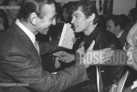VENEZIA 1983 IL FOTOGRAFO ROBERT MAPPLETHORPE CON IL GALLERISTA LUCIO AMELIO © ARCHIVIO Graziano Arici/Rosebud2  PRESENTAZIONE MOSTRA FOTOGRAFICA PALAZZO FORTUNY