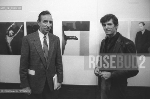 VENEZIA 1983 IL FOTOGRAFO ROBERT MAPPLETHORPE CON IL GALLERISTA LUCIO AMELIO © ARCHIVIO Graziano Arici/Rosebud2  PRESENTAZIONE MOSTRA FOTOGRAFICA PALAZZO FORTUNY