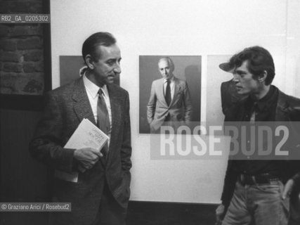 VENEZIA 1983 IL FOTOGRAFO ROBERT MAPPLETHORPE CON IL GALLERISTA LUCIO AMELIO © ARCHIVIO Graziano Arici/Rosebud2  PRESENTAZIONE MOSTRA FOTOGRAFICA PALAZZO FORTUNY