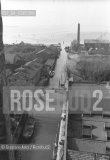 VENEZIA 1984 VEDUTA DALLALTO MULINO STUCKY © ARCHIVIO Graziano Arici/Rosebud2   ARCHEOLOGIA INDUSTRIALE MULINO STUCKY PRE-INCENDIO GIUDECCA