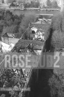 VENEZIA 1984 VEDUTA DALLALTO MULINO STUCKY © ARCHIVIO Graziano Arici/Rosebud2   ARCHEOLOGIA INDUSTRIALE MULINO STUCKY PRE-INCENDIO GIUDECCA