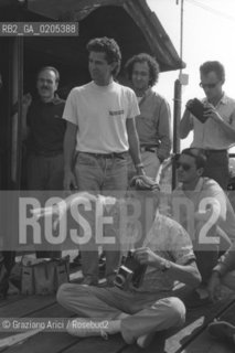 VENEZIA 1984 WORKS SHOP DEL FOTOGRAFO TEDESCO HELMUT NEWTON © ARCHIVIO Graziano Arici/Rosebud2  VENEZIA 79 LA FOTOGRAFIA WORKS SHOP PALAZZO FORTUNY ESTERNI MODELLA TOPLESS