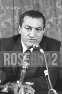 VENEZIA 1985 PRESIDENTE EGITTO HOSNI MUBARAK © ARCHIVIO Graziano Arici/Rosebud2  POLITICA INCONTRO DIBATTITO