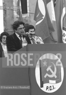 VENEZIA 1985 POLITICO ACHILLE OCHETTO © ARCHIVIO Graziano Arici/Rosebud2  INCONTRO POLITICA PCI  GIANNI PELLICANI WLADIMIRO DORIGO