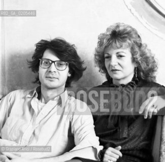 VENEZIA 1985 MARIA TERESA GAJA RUBIN DE CERVIN  RESPONSABILE UFFICIO UNESCO ED IL CRITICO DARTE VITTORIO SGARBI © ARCHIVIO Graziano Arici/Rosebud2 
