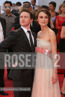 28_08_2007 - VENICE - 64TH FILM FESTIVAL - RED CARPET - THE ACTOR JAMES MC AVOY WITH THE ACTRESS KEIRA KNIGHTLEY ©Graziano Arici/Rosebud2