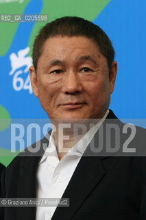 30_08_2007 - VENICE - 64TH FILM FESTIVAL - FILM KANTOKU BANZAI! GLORY OF THE FILMMAKER! - THE DIRECTOR TAKESHI KITANO. ©Graziano Arici/Rosebud2