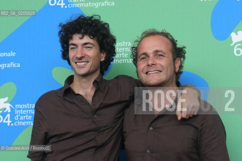 30_08_2007 - VENICE - 64TH FILM FESTIVAL - FILM DALLALTRA PARTE DELLA LUNA THE DIRECTORS LEFT TO RIGHT DAVIDE MARENGO AND DARIO BALDI ©Graziano Arici/Rosebud2