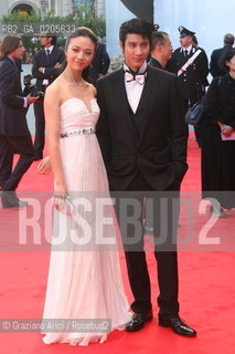 30_08_2007 - VENICE - 64TH FILM FESTIVAL - RED CARPET -  THE ACTRESS TANG WEI AND THE ACTOR WANG LEEHOM. ©Graziano Arici/Rosebud2