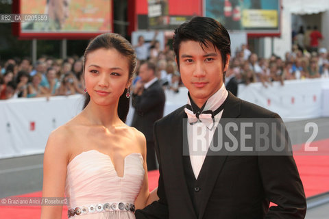 30_08_2007 - VENICE - 64TH FILM FESTIVAL - RED CARPET FILM LUST, CAUTION THE ACTRESS TANG WEI WITH THE ACTOR WANG LEEHOM ©Graziano Arici/Rosebud2