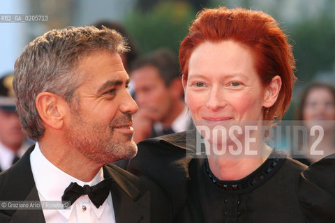 31_08_2007 - VENICE - 64TH FILM FESTIVAL - RED CARPET FILM MICHAEL CLAYTON THE ACTORS GEORGE CLOONEY AND TILDA SWINTON. ©Graziano Arici/Rosebud2