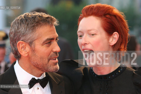 31_08_2007 - VENICE - 64TH FILM FESTIVAL - RED CARPET FILM MICHAEL CLAYTON THE ACTORS GEORGE CLOONEY AND TILDA SWINTON. ©Graziano Arici/Rosebud2
