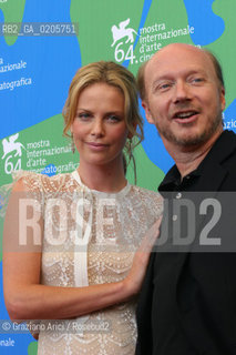 01_09_2007 - VENICE - 64TH FILM FESTIVAL - FILM IN THE VALLEY OF ELAH DIRECTOR, WRITER, PRODUCER PAUL HAGGIS, ACTRESS CHARLIZE THERON. ©Graziano Arici/Rosebud2