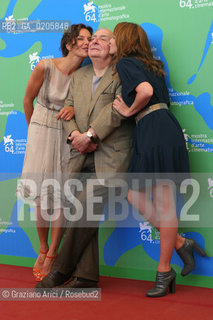 02_09_2007 - VENICE - 64TH FILM FESTIVAL - FILM LA FILLE COUPEE EN DEUX - THE DIRECTOR CLAUDE CHABROL WITH THE ACTRESS LUDIVINE SAIGNIER (RIGHT IN THE PICTURE) AND ACTRESS VALERIA CAVALLI. ©Graziano Arici/Rosebud2