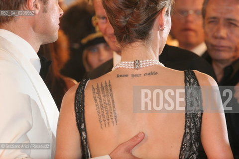 02_09_2007 - VENICE - 64TH FILM FESTIVAL - FILM THE ASSASINATION OF JESSE JAMES BY THE COWARD ROBERT FORD - BRAD PITT AND ANGIOLINA JOLIE ©Graziano Arici/Rosebud2 TATUAGGIO