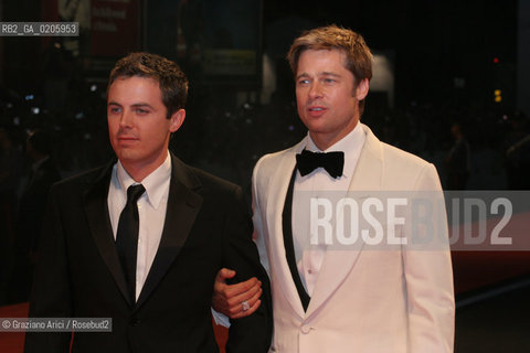 02_09_2007 - VENICE - 64TH FILM FESTIVAL - FILM THE ASSASINATION OF JESSE JAMES BY THE COWARD ROBERT FORD - ACTORS CASEY AFFLECK AND BRAD PITT ©Graziano Arici/Rosebud2