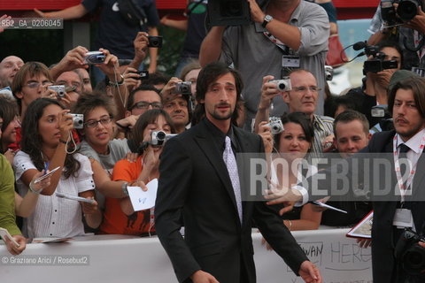 03_09_2007 - VENICE - 64TH FILM FESTIVAL - RED CARPET FILM THE DARJEELING LIMITED - ACTOR ADRIEN BRODY ©Graziano Arici/Rosebud2