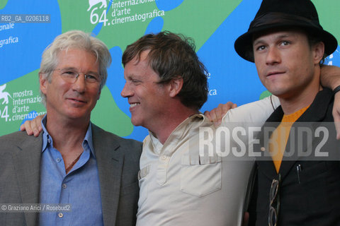 04_09_2007 - VENICE - 64TH FILM FESTIVAL - FILM IM NOT THERE THE DIRECTOR TODD HAYNES, ACTORS RICHARD GERE AND HEATH LEDGER . ©Graziano Arici/Rosebud2