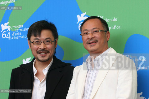 06_09_2007 - VENICE - 64TH FILM FESTIVAL - FILM SHENTAN (MAD DETECTIVE) - THE DIRECTORS JOHNNIE TO (WHITE JACKET) AND WAI KA FAI ©Graziano Arici/Rosebud2