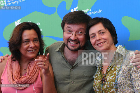 07_09_2007 - VENICE - 64TH FILM FESTIVAL - FILM ANABAZYS - LEFT TO RIGHT: ACTRESS ANA MARIA MAGALHAES, JOEL PIZZINI DIRECTOR, PALOMA ROCHA DIRECTOR AND WRITER . ©Graziano Arici/Rosebud2