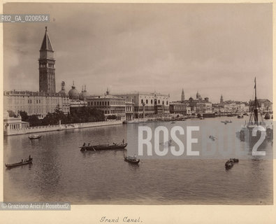 -VENEZIA, SENZA INDICAZIONE DAUTORE, BACINO DI S.MARCO, SENZA DATA. STAMPA ALLALBUMINA INCOLLATA SU CARTONE, CM 24,6X18,4 ©ARCHIVIO Graziano Arici/Rosebud2  FOTOANTICHE.-VENICE, NO AUTHORS INDICATION, BACINO S. MARCO, UNDATED. ALBUMEN PHOTOGRAPH MOUNTED ON CARDBOARD, CM 24,6X18,4 ©Graziano Arici/Rosebud2 