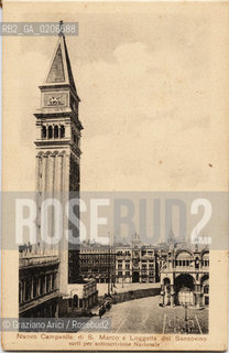 -VENEZIA, SENZA INDICAZIONE DAUTORE, NUOVO CAMPANILE DI S. MARCO E LOGGETTA DEL SANSOVINO, SENZA DATA. STAMPA ELIOGRAFICA CONTENUTA ALL INTERNO DELLALBUM A SOFFIETTO ALBUM RICORDO DELLINAUGURAZIONE DEL CAMPANILE DI S. MARCO-APRILE 1912, CM 9,1X14  ©ARCHIVIO Graziano Arici/Rosebud2  FOTOANTICHE.-VENICE, NO AUTHORS INDICATION, NUOVO CAMPANILE DI S. MARCO E LOGGETTA DEL SANSOVINO, UNDATED. HELIOGRAPHY IN THE ALBUM RICORDO DELLINAUGURAZIONE DEL CAMPANILE DI S. MARCO-APRILE 1912, CM 9,1X14 ©Graziano Arici/Rosebud2 