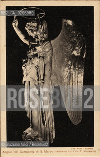 -VENEZIA, SENZA INDICAZIONE DAUTORE, ANGELO DEL CAMPANILE DI S. MARCO, SENZA DATA. STAMPA ELIOGRAFICA CONTENUTA ALL INTERNO DELLALBUM A SOFFIETTO ALBUM RICORDO DELLINAUGURAZIONE DEL CAMPANILE DI S. MARCO-APRILE 1912, CM 9,1X14  ©ARCHIVIO Graziano Arici/Rosebud2  FOTOANTICHE.-VENICE, NO AUTHORS INDICATION, ANGELO DEL NUOVO CAMPANILE DI S. MARCO, UNDATED. HELIOGRAPHY IN THE ALBUM RICORDO DELLINAUGURAZIONE DEL CAMPANILE DI S. MARCO-APRILE 1912, CM 9,1X14 ©Graziano Arici/Rosebud2 