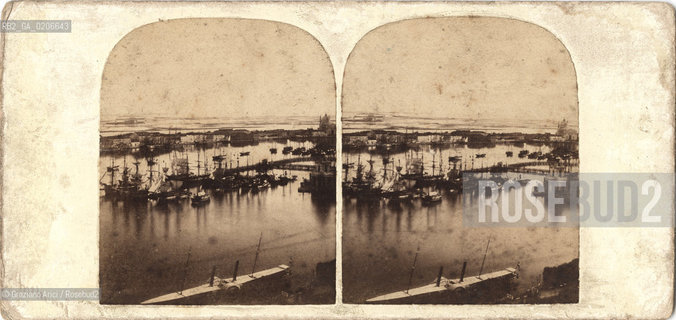 -VENEZIA, ANTHONY, PANORAMA OF VENICE, SENZA DATA. POSITIVO ALLALBUMINA MONTATO SU CARTONE, FOTOGRAFIA STEREOSCOPICA, CM 17,4X8,2  ©ARCHIVIO Graziano Arici/Rosebud2   DOGANA, NAVE, BARCA FOTOANTICHE.-VENICE, ANTHONY, PANORAMA OF VENICE, UNDATED. ALBUMEN POSITIVE MOUNTED ON CARDBOARD, STEREOSCOPICAL PHOTOGRAPH CM 17,4X8,2 ©Graziano Arici / rosebud2