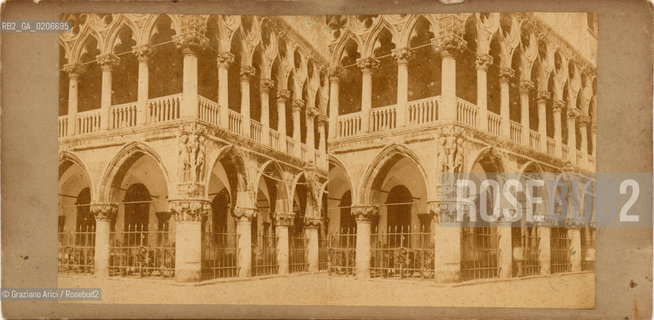 -VENEZIA, SENZA INDICAZIONE DAUTORE, ANGOLO DI PALAZZO DUCALE, ANTE 1866. POSITIVO ALLALBUMINA MONTATO SU CARTONE, FOTOGRAFIA STEREOSCOPICA, CM 17,2X8,4  ©ARCHIVIO Graziano Arici/Rosebud2  CANNONI, FOTOANTICHE.-VENICE, NO AUTHORS INDICATION, ANGOLO DI PALAZZO DUCALE, ANTE 1866. ALBUMEN POSITIVE MOUNTED ON CARDBOARD, STEREOSCOPICAL PHOTOGRAPH CM 17,2X8,4 ©Graziano Arici / rosebud2