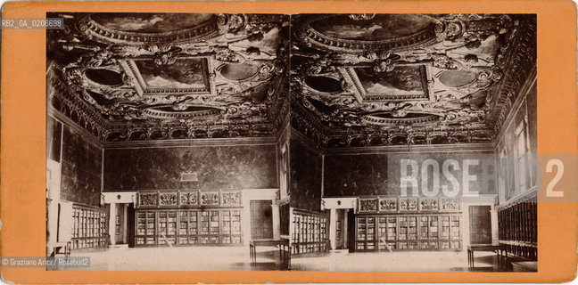 -VENEZIA, STROHMEYER & CO 565 THIRD ST. MILWAUKEE, SALA INTERNA DI PALAZZO DUCALE, SENZA DATA. POSITIVO ALLALBUMINA MONTATO SU CARTONE, FOTOGRAFIA STEREOSCOPICA, CM 17,8X8,7  ©ARCHIVIO Graziano Arici/Rosebud2   FOTOANTICHE.-VENICE,STROHMEYER & CO 565 THIRD ST. MILWAUKEE, ALA INTERNA DI PALAZZO DUCALE, UNDATED. ALBUMEN POSITIVE MOUNTED ON CARDBOARD, STEREOSCOPICAL PHOTOGRAPH CM 17,8X8,7 ©Graziano Arici / rosebud2