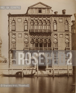 -VENEZIA, SENZA INDICAZIONE DAUTORE, PALAZZO FRANCHETTI, ANTE 1878. STAMPA ALLALBUMINA INCOLLATA SU CARTONE, CM 20X24,2 ©ARCHIVIO Graziano Arici/Rosebud2  FOTOANTICHE.-VENICE, NO AUTHORS INDICATION, PALAZZO FRANCHETTI, ANTE 1878. ALBUMEN PHOTOGRAPH MOUNTED ON CARDBOARD, CM 20X24,2 ©Graziano Arici / rosebud2