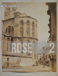 -VENEZIA, CARLO NAYA, ABSIDE DELLA CHIESA DEI FRARI, VISTO DALLESTERNO, SENZA DATA. STAMPA ALLALBUMINA INCOLLATA SU CARTONE CON TIMBRO  NAYA, CM 25,2X32 ©ARCHIVIO Graziano Arici/Rosebud2   FOTOANTICHE.-VENICE, CARLO NAYA, ABSIDE DELLA CHIESA DEI FRARI, VIEW FROM OUTSIDE, UNDATED. ALBUMEN PHOTOGRAPH  MOUNTED ON CARDBOARD WITH STAMP NAYA, CM 25,2X32 ©Graziano Arici/Rosebud2 