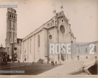 -VENEZIA, PAOLO SALVIATI, S.MARIA DEI FRARI: FACCIATA E CAMPANILE, SENZA DATA. STAMPA ALLALBUMINA INCOLLATA SU CARTONE, CM 24,5X19,6 ©ARCHIVIO Graziano Arici/Rosebud2  FOTOANTICHE.-VENICE, PAOLO SALVIATI, S.MARIA DEI FRARI: FACCIATA E CAMPANILE, UNDATED. ALBUMEN PHOTOGRAPH MOUNTED ON CARDBOARD, CM 24,5X19,6 ©Graziano Arici / rosebud2
