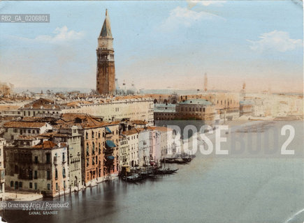 -VENEZIA, SENZA INDICAZIONE DAUTORE, BACINO DI S. MARCO, 1880 C.A. STAMPA ALLALBUMINA COLORATA A MANO, CM 13,7X10  ©ARCHIVIO Graziano Arici/Rosebud2  FOTOANTICHE.-VENICE, NO AUTHOR S INDICATION, BACINO DI S. MARCO, 1880 C.A. ALBUMEN PHOTOGRAPH  HAND COLOURED, CM 13,7X10 ©Graziano Arici/Rosebud2 