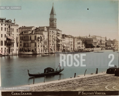 -VENEZIA, PAOLO SALVIATI, CANAL GRANDE, 1880 C.A. STAMPA ALLALBUMINA COLORATA CON ACQUERELLI INCOLLATA SU CARTONE, CM 24,3X19,6 ©ARCHIVIO Graziano Arici/Rosebud2  FOTOANTICHE.-VENICE, PAOLO SALVIATI, CANAL GRANDE, 1880 C.A. ALBUMEN PHOTOGRAPH AND WATERCOLOUR MOUNTED ON CARDBOARD, CM 24,3X19,6 ©Graziano Arici / rosebud2